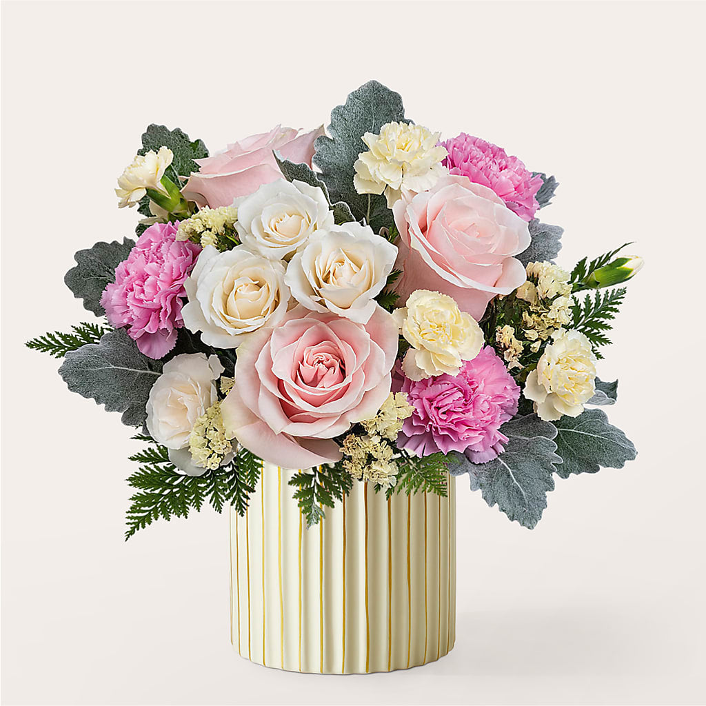 Blissful Moments Bouquet with Ivory Vase – THE FLORAL SHOP BY LOWE'S NURSERY, Morganton NC
