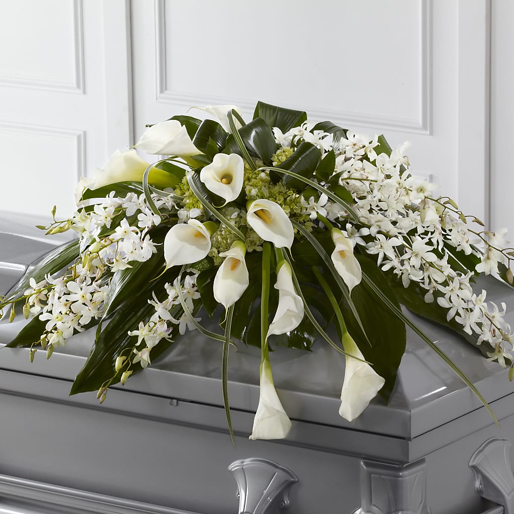 Angel Wings Casket Spray – THE FLORAL SHOP BY LOWE'S NURSERY, Morganton NC