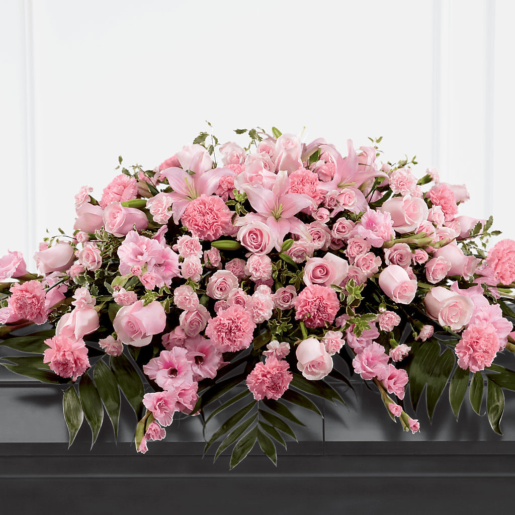 Garden of Comfort Casket Spray (Standard) – THE FLORAL SHOP BY LOWE'S NURSERY, Morganton NC