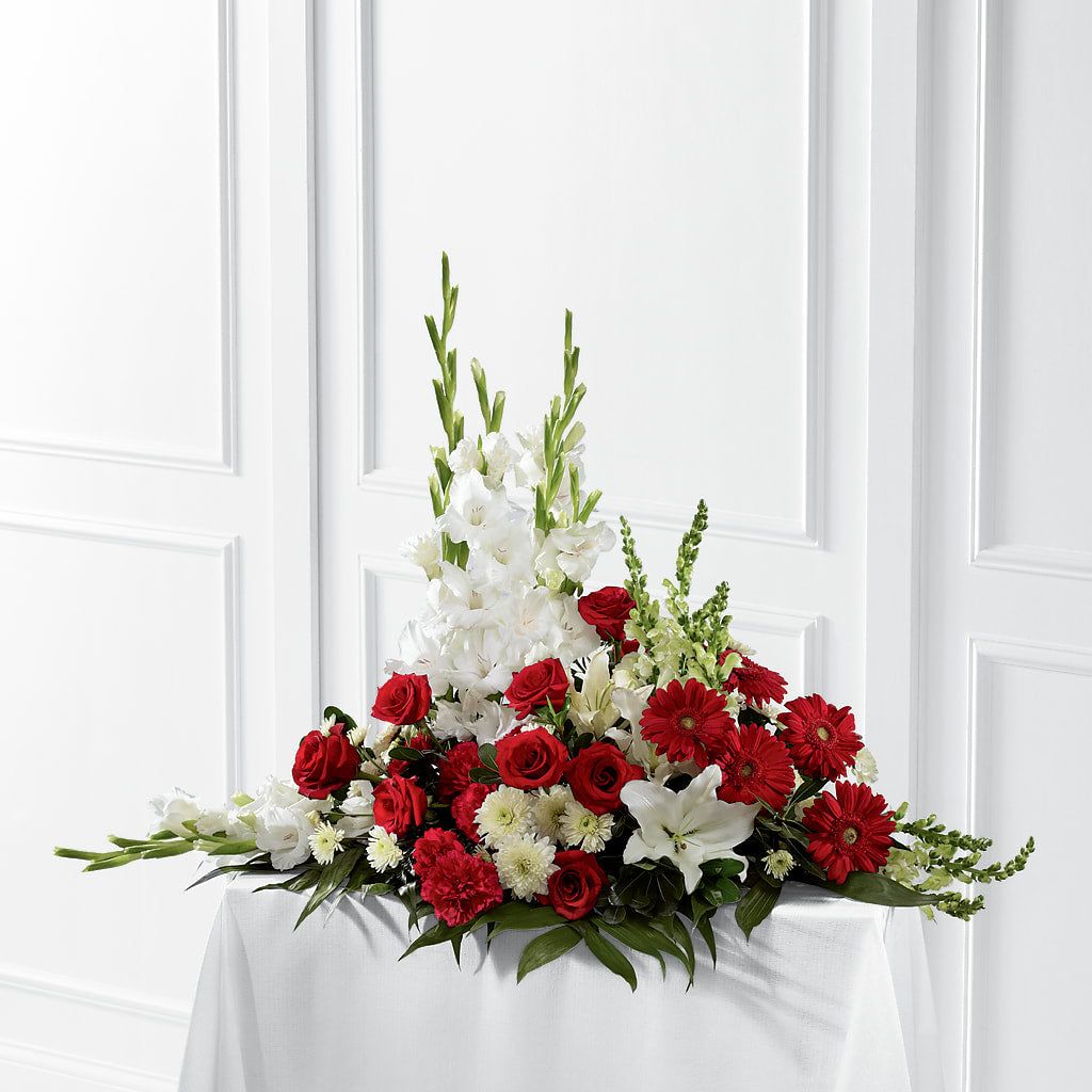Crimson & White Arrangement – THE FLORAL SHOP BY LOWE'S NURSERY, Morganton NC