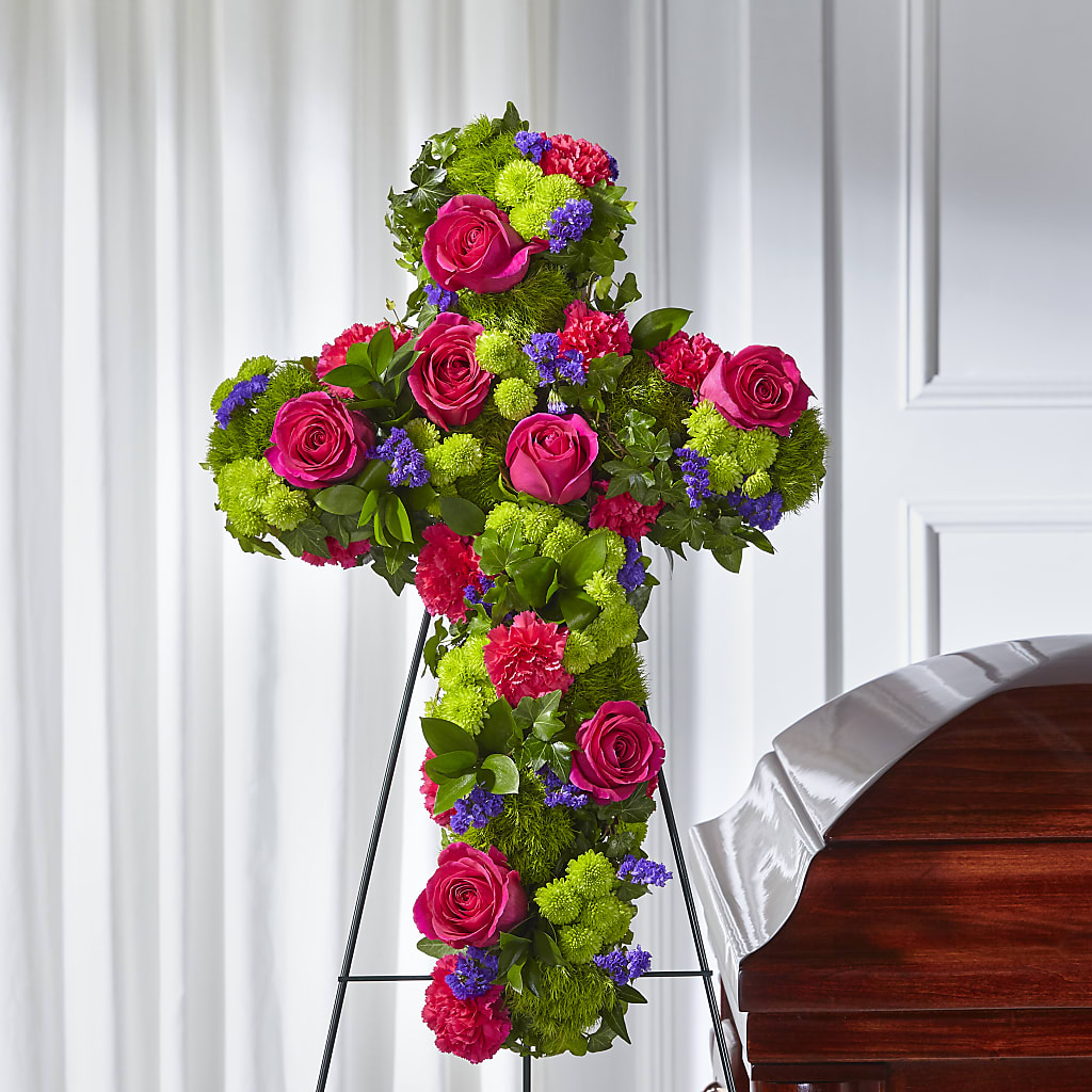 Tribute Rose Floral Cross – THE FLORAL SHOP BY LOWE'S NURSERY, Morganton NC
