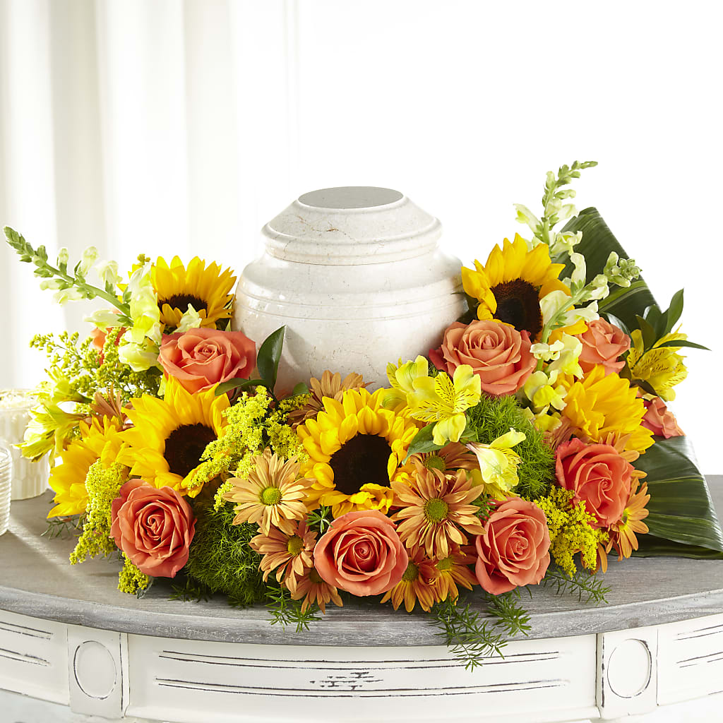 Faithful Sunflower Cremation Adornment – THE FLORAL SHOP BY LOWE'S NURSERY, Morganton NC