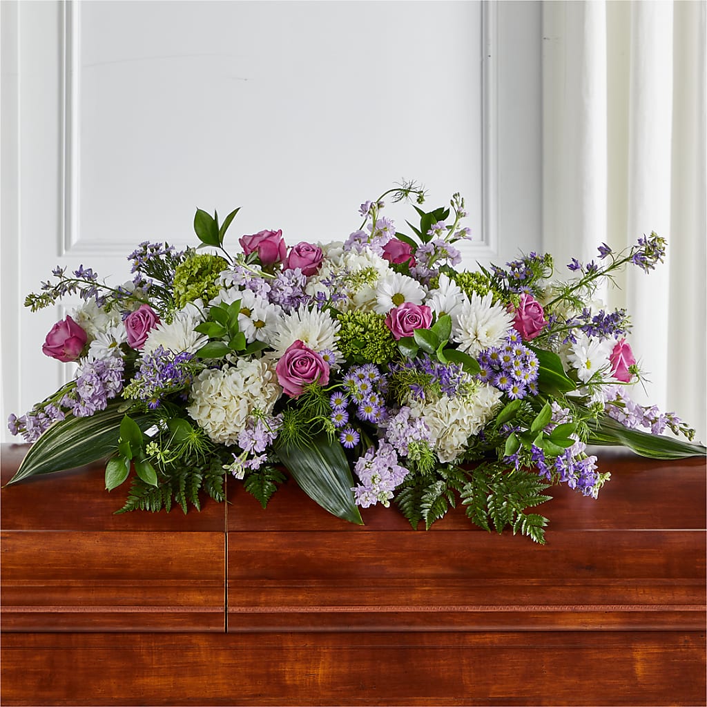 Meadows of Serenity Casket Spray – THE FLORAL SHOP BY LOWE'S NURSERY, Morganton NC