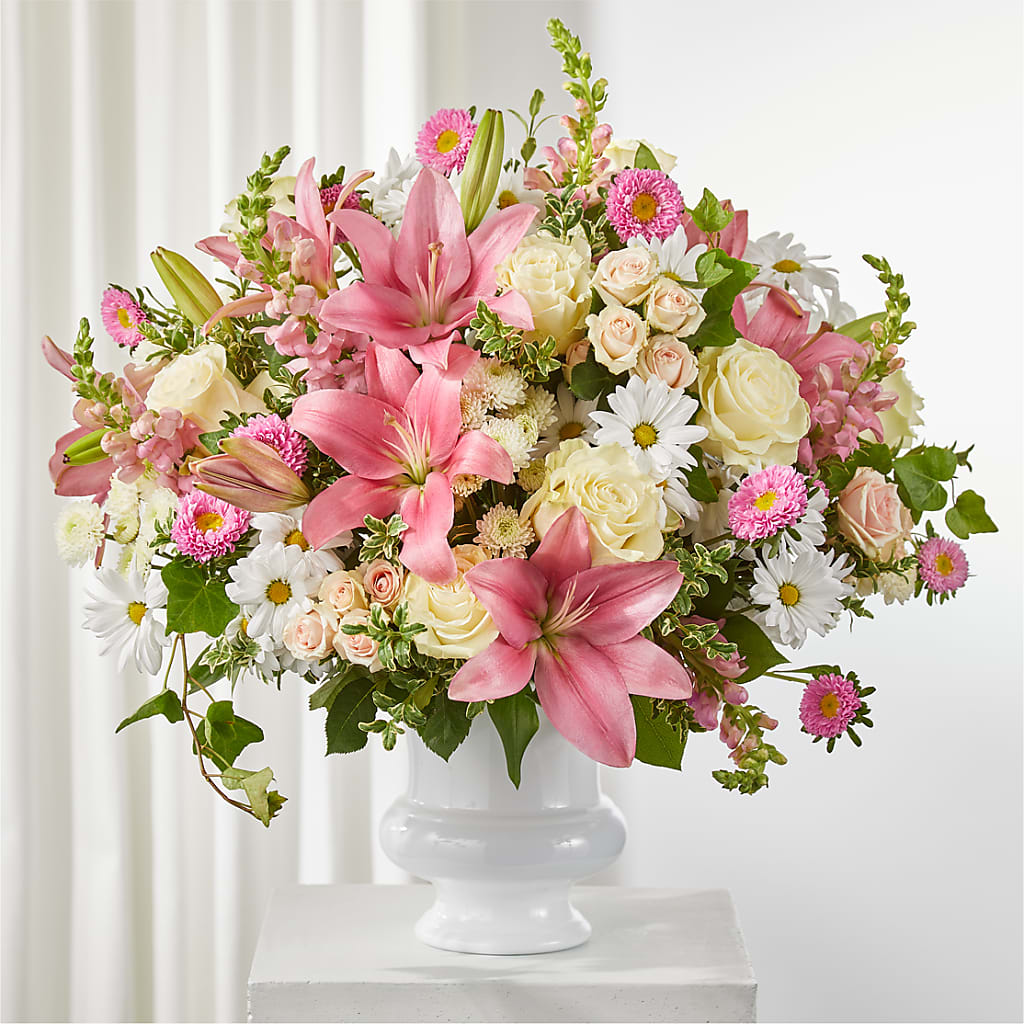 Empathetic Blooms Urn Arrangement – THE FLORAL SHOP BY LOWE'S NURSERY, Morganton NC
