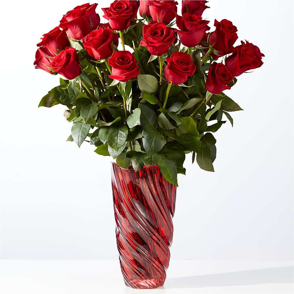 Classic Love Red Rose Bouquet with Luxe Swirl Vase – THE FLORAL SHOP BY LOWE'S NURSERY, Morganton NC