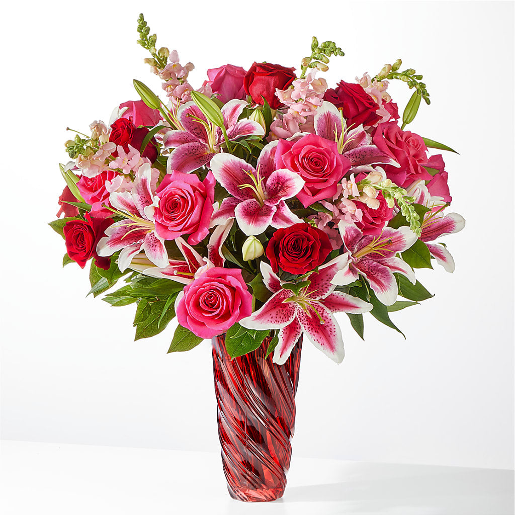 Always You Bouquet with Luxe Swirl Vase – THE FLORAL SHOP BY LOWE'S NURSERY, Morganton NC