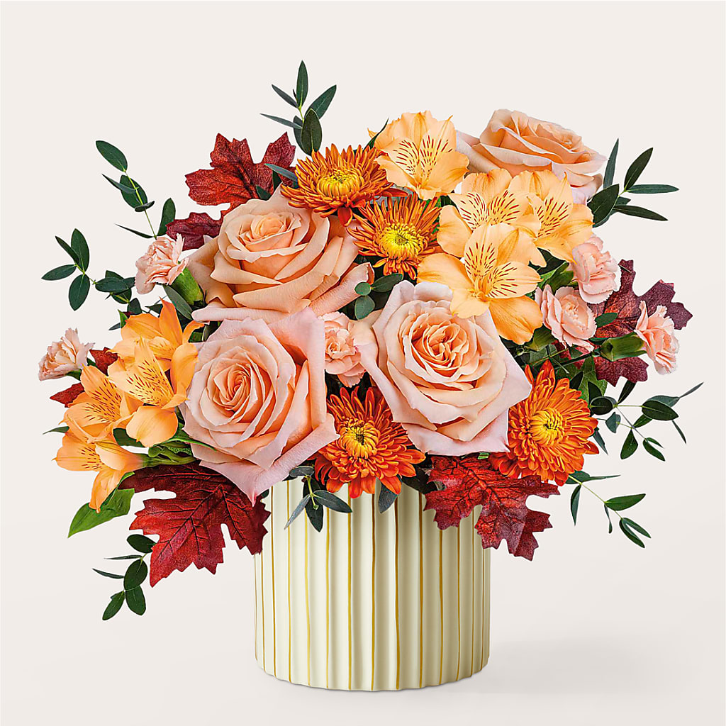 Spiced Latte Bouquet with Ivory Vase – THE FLORAL SHOP BY LOWE'S NURSERY, Morganton NC