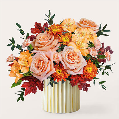 Spiced Latte Bouquet with Ivory Vase – THE FLORAL SHOP BY LOWE'S NURSERY, Morganton NC
