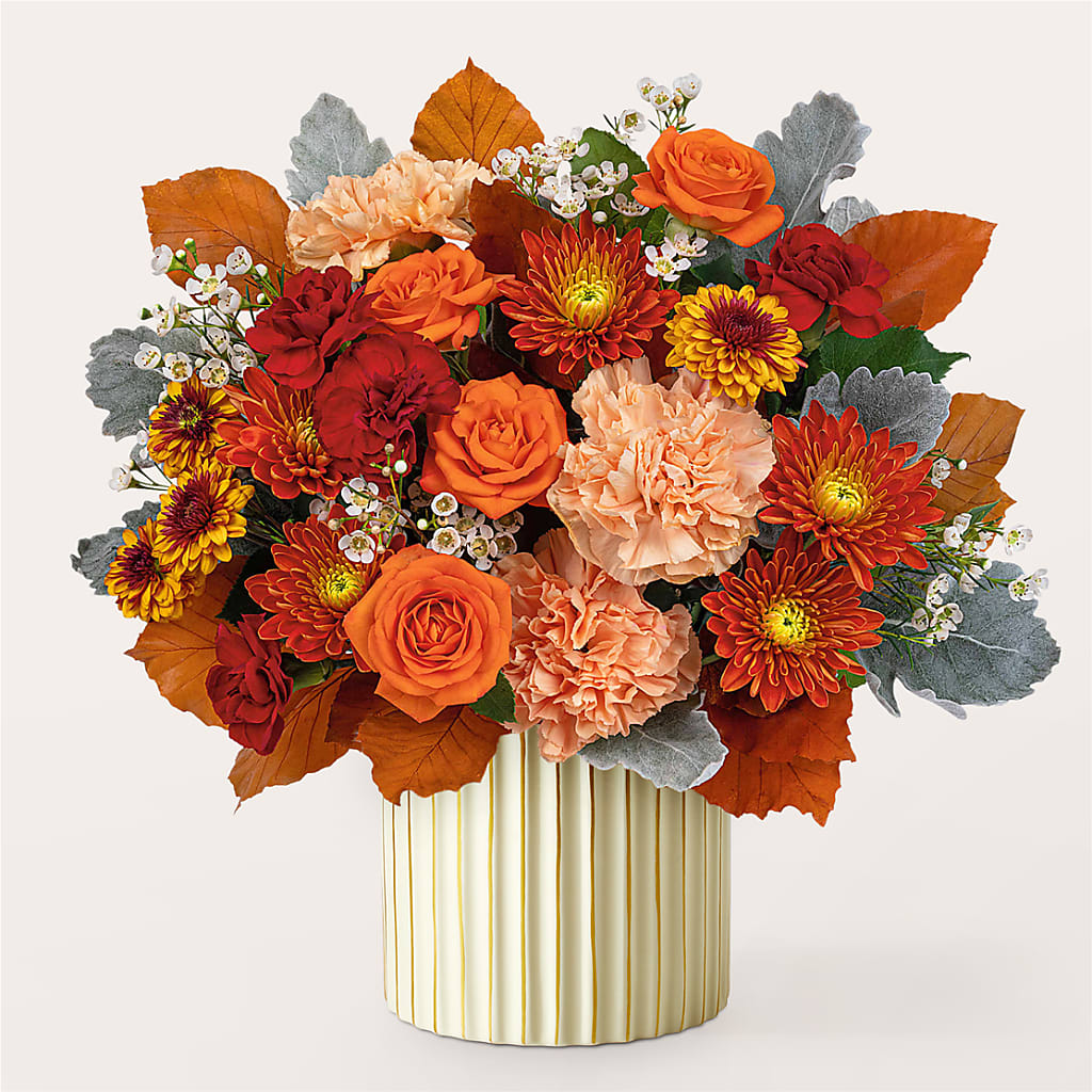 Merlot Bouquet with Ivory Vase – THE FLORAL SHOP BY LOWE'S NURSERY, Morganton NC