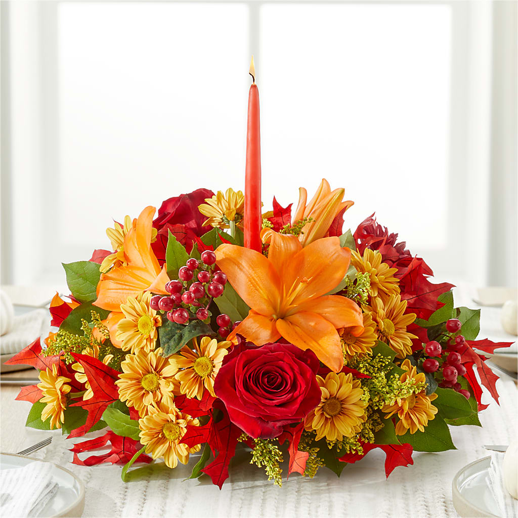Autumn's Embrace Centerpiece – THE FLORAL SHOP BY LOWE'S NURSERY, Morganton NC