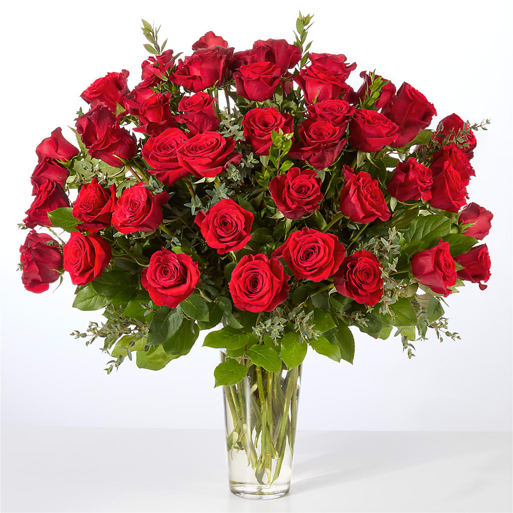 Forever Yours Fifty Stem Red Rose Bouquet – THE FLORAL SHOP BY LOWE'S NURSERY, Morganton NC